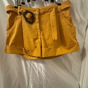 Fiorucci Yellow Golden Women's Shorts with belt size 30